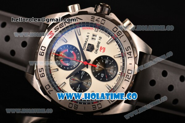 Tag Heuer Formula 1 Calibre 16 Miyota OS10 Quartz Steel Case with PVD Bezel and White Dial Stick Markers - Click Image to Close